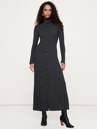 Ribbed Buttoned Sweater Dress | Banana Republic (US)