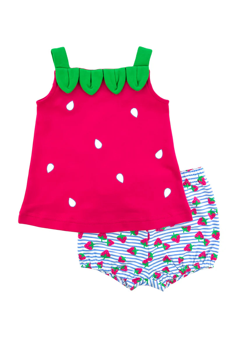 Strawberry Knit Top & Bloomer Set | Florence Eiseman