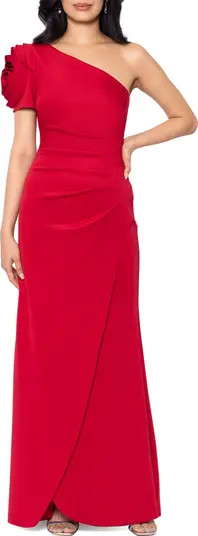 Rosette Detail One-Shoulder Gown | Nordstrom