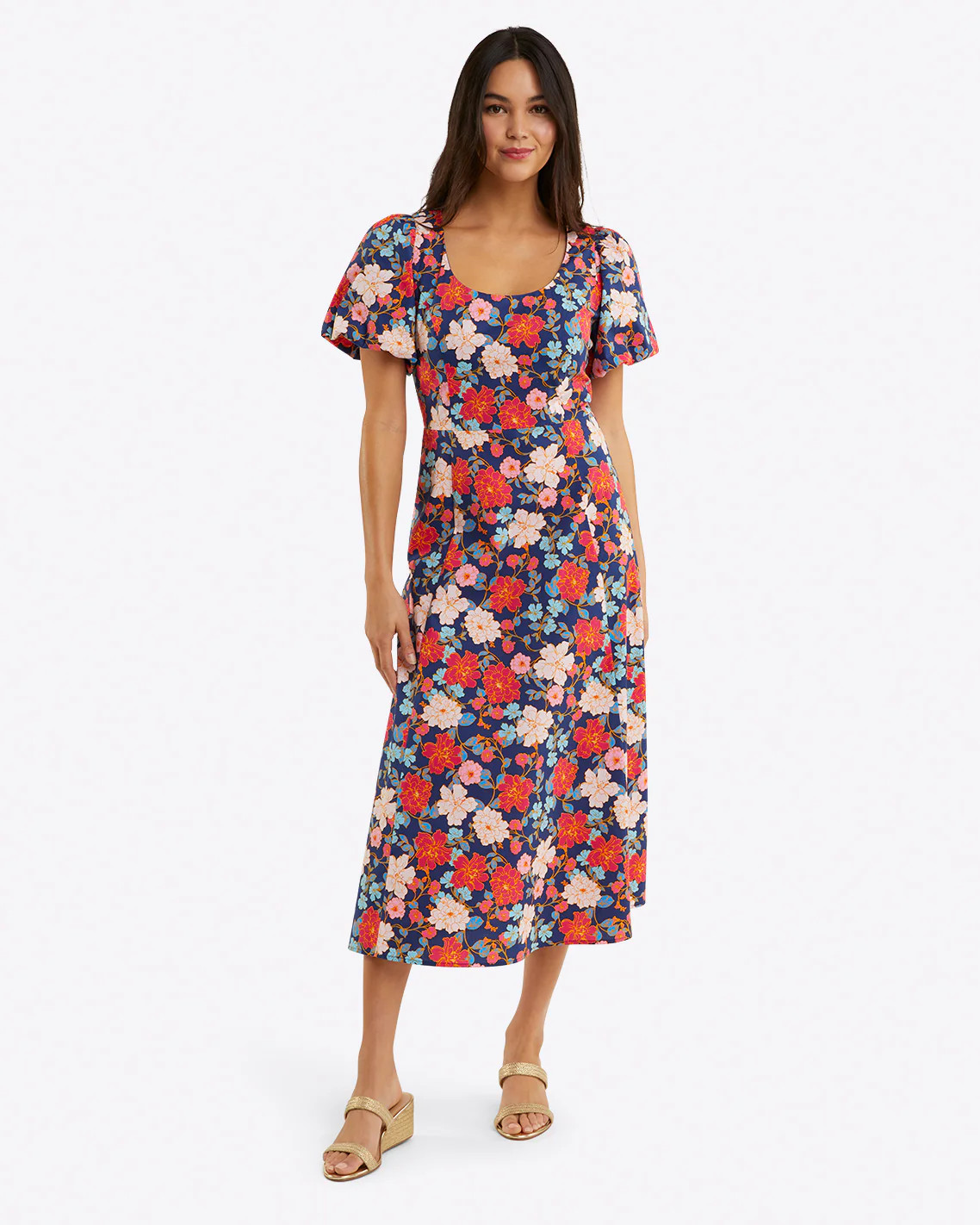 Julianne Midi Dress in Stretch Poplin | Draper James (US)