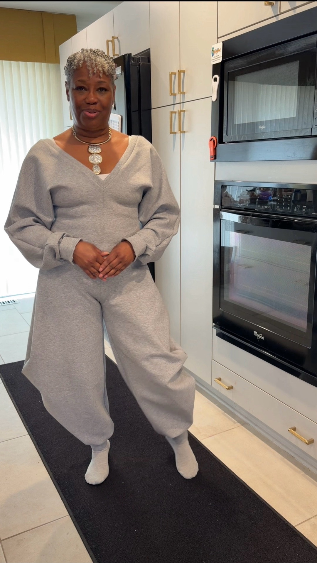 From a lazy afternoon at home to chillin at the lounge!! With the quickness in this Cozy sweatshirt jumpsuit by AKIRA
5'4-147lbs  - M
#fashionover60 #maturewoman #agelessstyle

#LTKootd #LTKActive