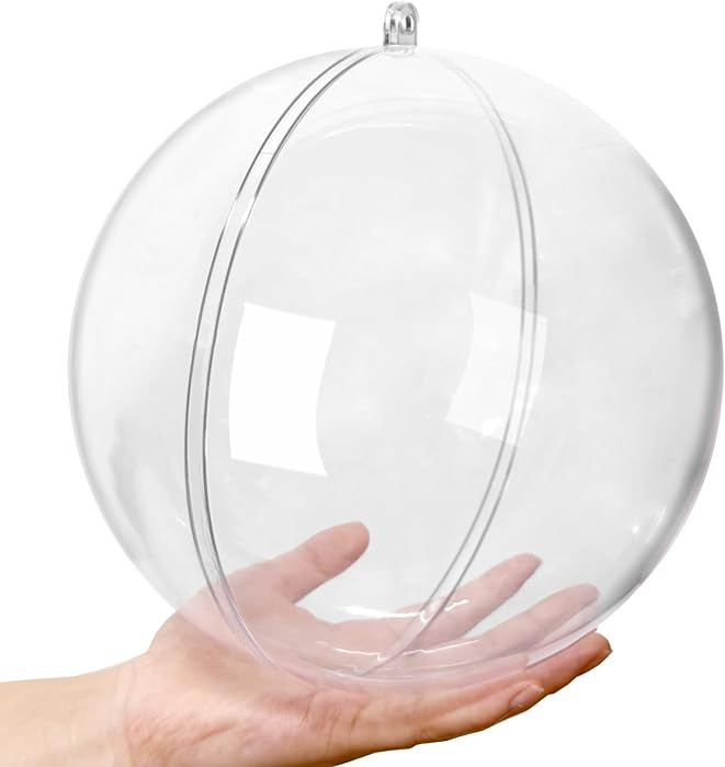 2 Pcs Extra Large Clear Ball Ornaments,7.8 inches Fillable Christmas Balls,Clear Plastic Fillable... | Amazon (US)