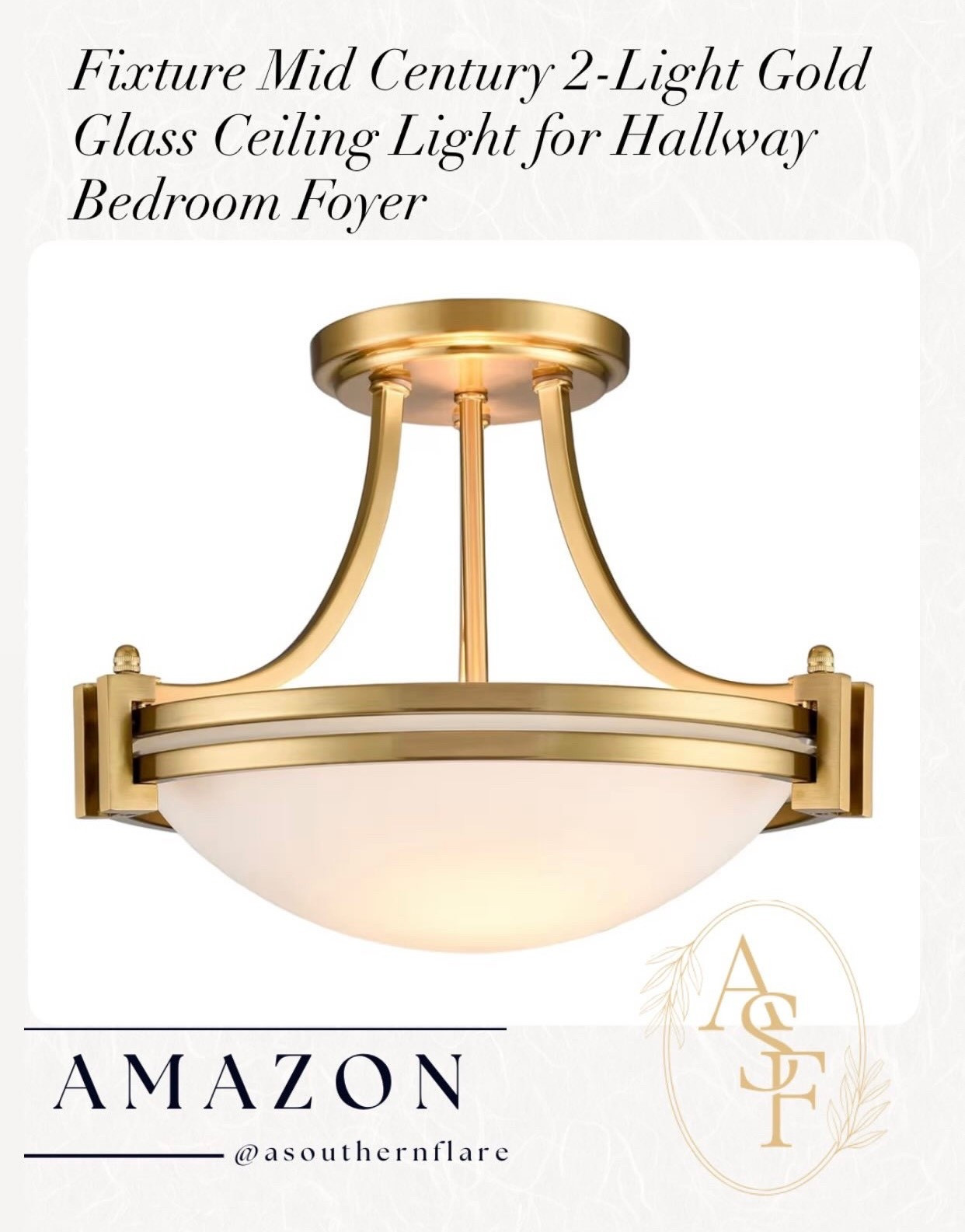 Fixture Mid Century 2-Light Gold Glass Ceiling Light for Hallway Bedroom Foyer

#LTKHome #LTKFindsUnder100 #LTKFindsUnder50