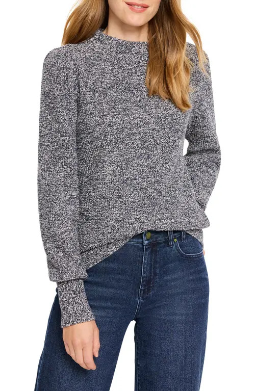 NIC+ZOE Waffle Stitch Crewneck Sweater in Indigo Mix at Nordstrom, Size X-Small | Nordstrom