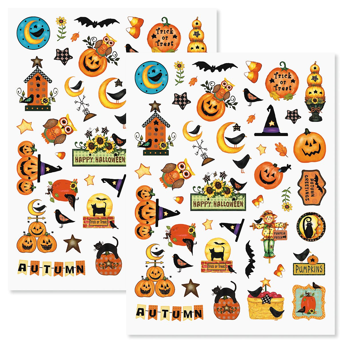 Current Halloween Jack O' Lantern Stickers - 2 Sheets, 90 Stickers Total, Envelope Seals, Kids Pa... | Walmart (US)