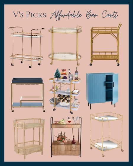 Here are some of the cutest affordable bar carts!!