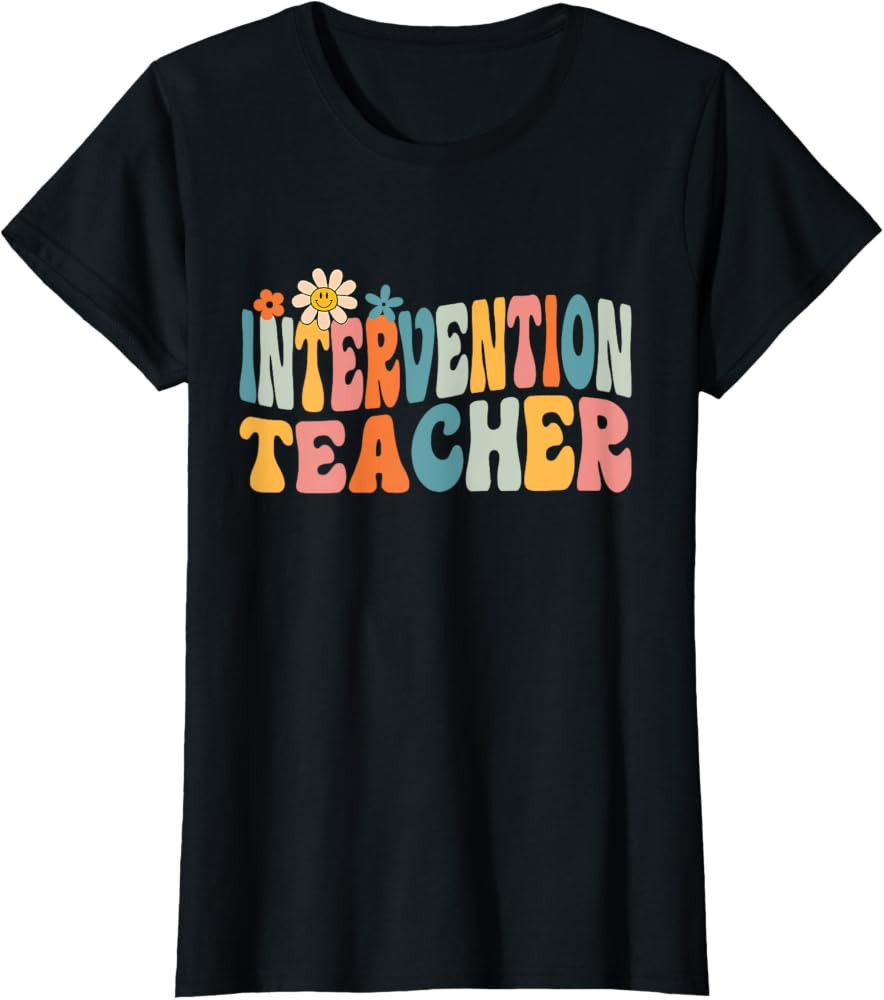 Intervention Teacher Groovy Teacher Back to School T-Shirt | Amazon (US)