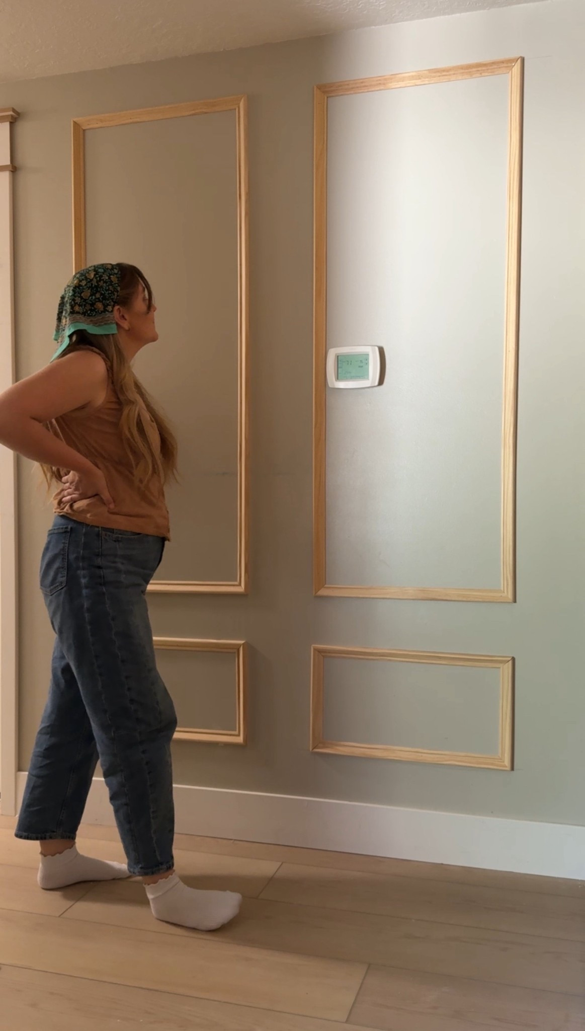 THE trim you want to use for picture frame molding. (PS can I convince you to buy these socks? I love them.)