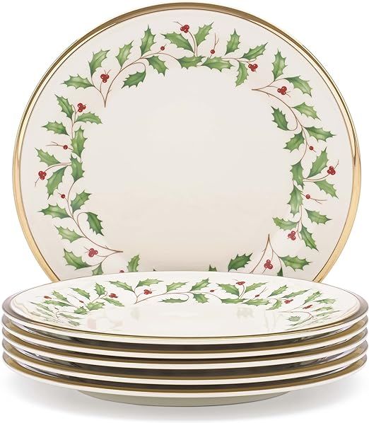 Lenox 835218 Holiday Salad Plate Set, Buy 3 Get 6,Red & Green | Amazon (US)