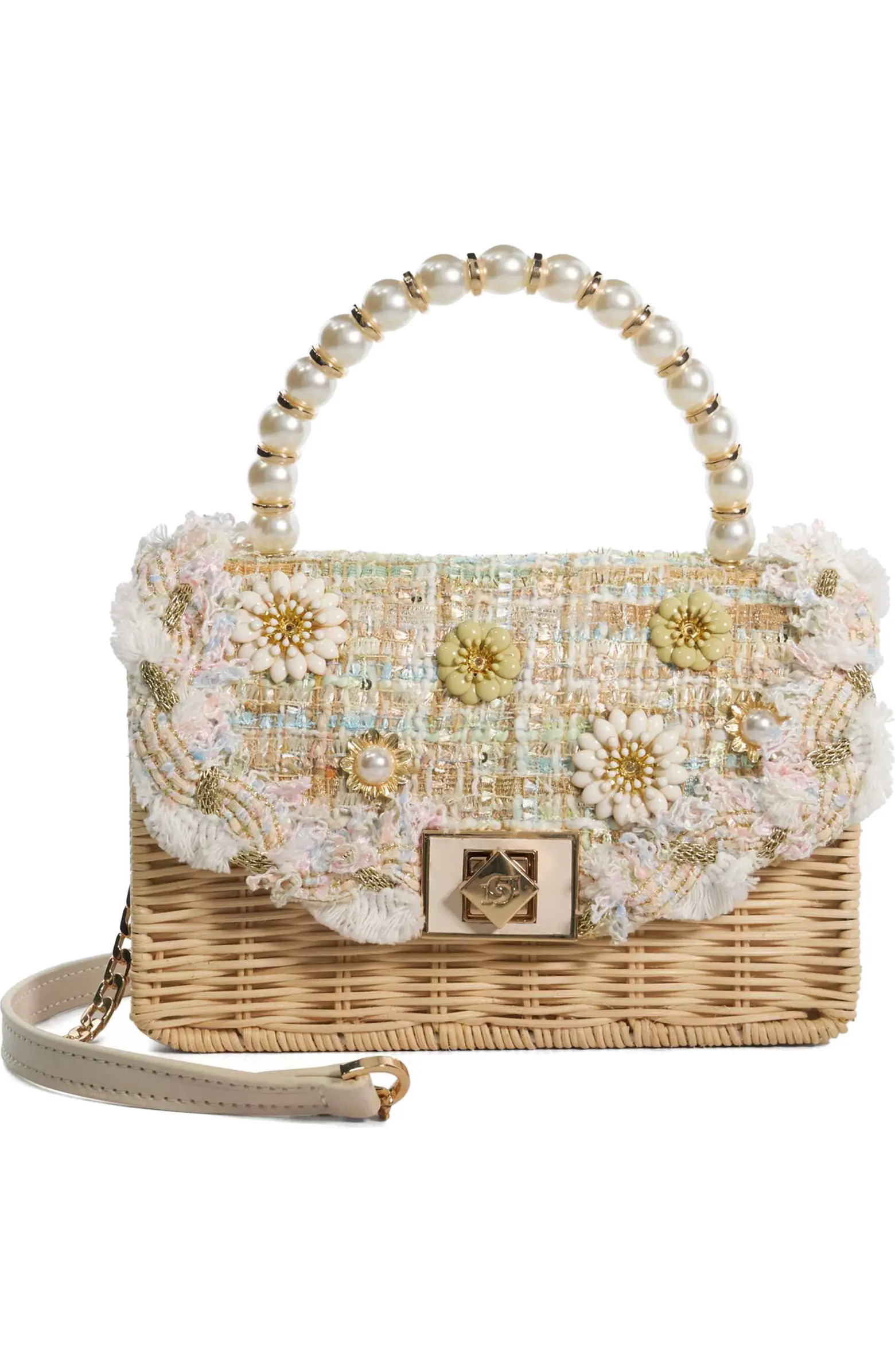 Dune London Blooms Woven Shoulder Bag | Nordstrom | Nordstrom