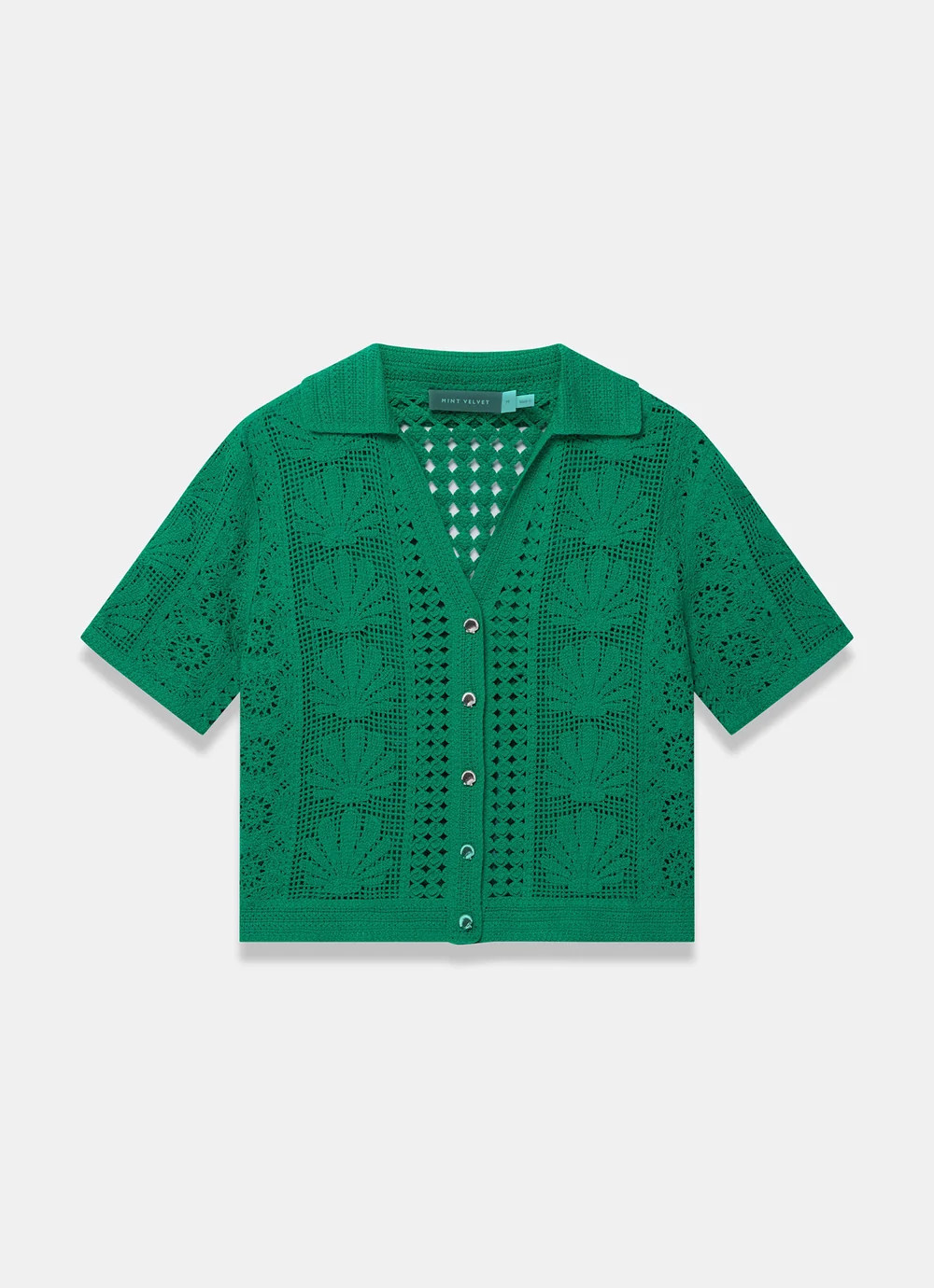 Green Crochet Shell Shirt | Mint Velvet