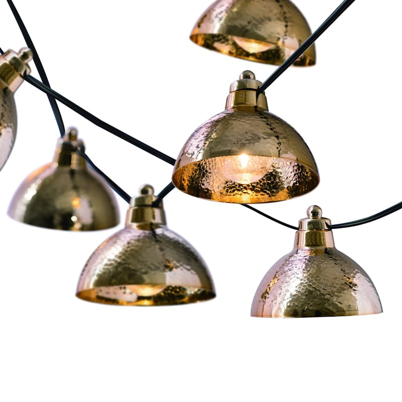 10-Count Gold Metal Lantern String Lights | At Home