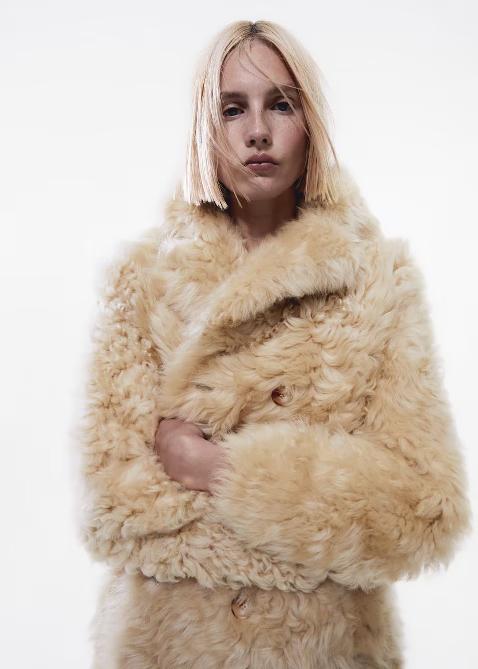 Leather coat  with fur-effect interior -  Women | Mango USA | MANGO (US)