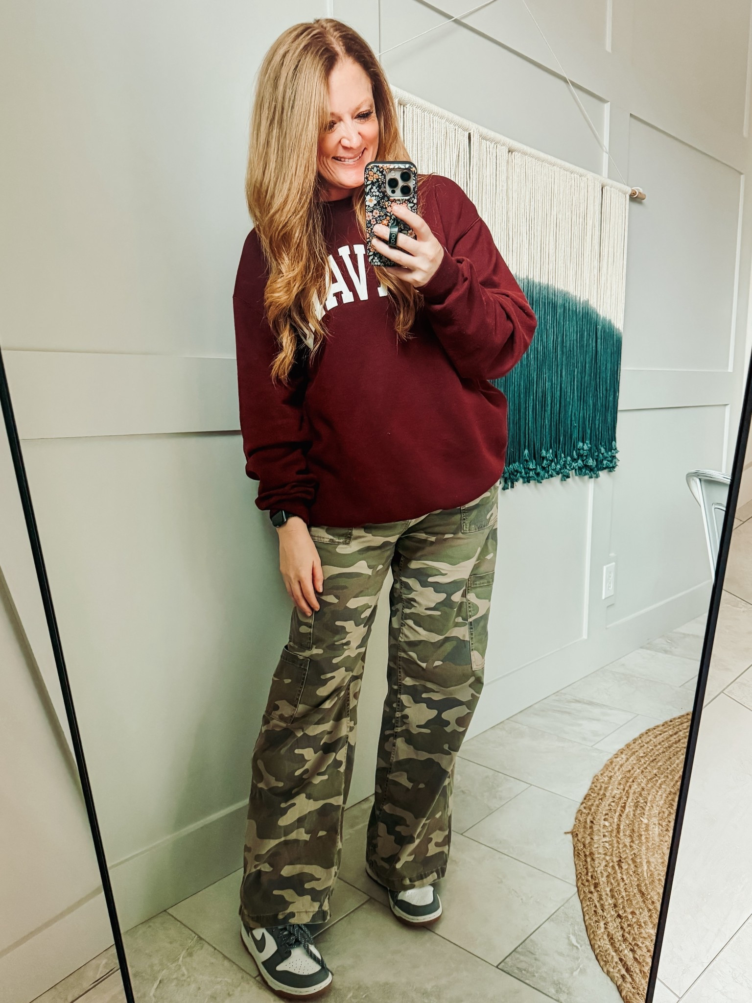 These camo pants are always doing the most!

Wearing my normal size M

#LTKOver40