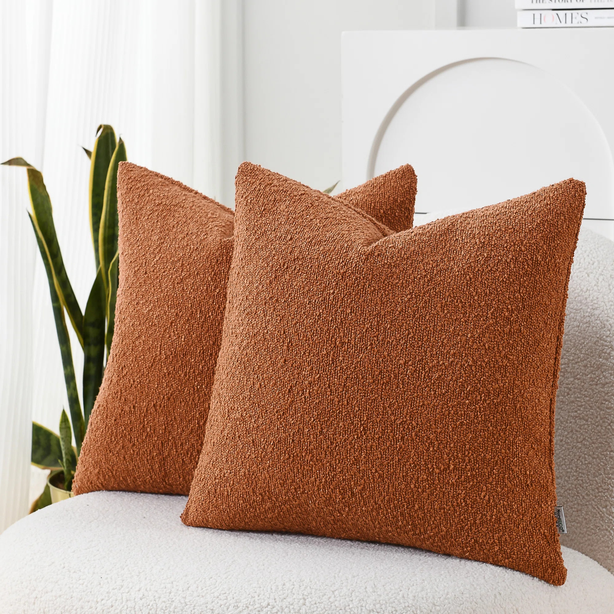 Textured Pillow Covers Textured Boucle Pillow Covers (Set of 2) | Wayfair North America