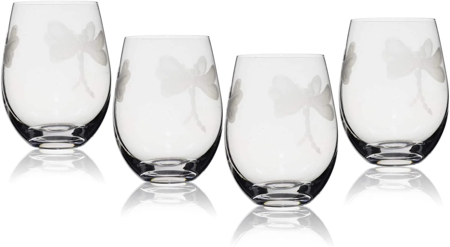 Dragonfly Glasses, Set of 4, For White and Red Wine, Water or Whiskey, by The Wine Savant, Each G... | Walmart (US)