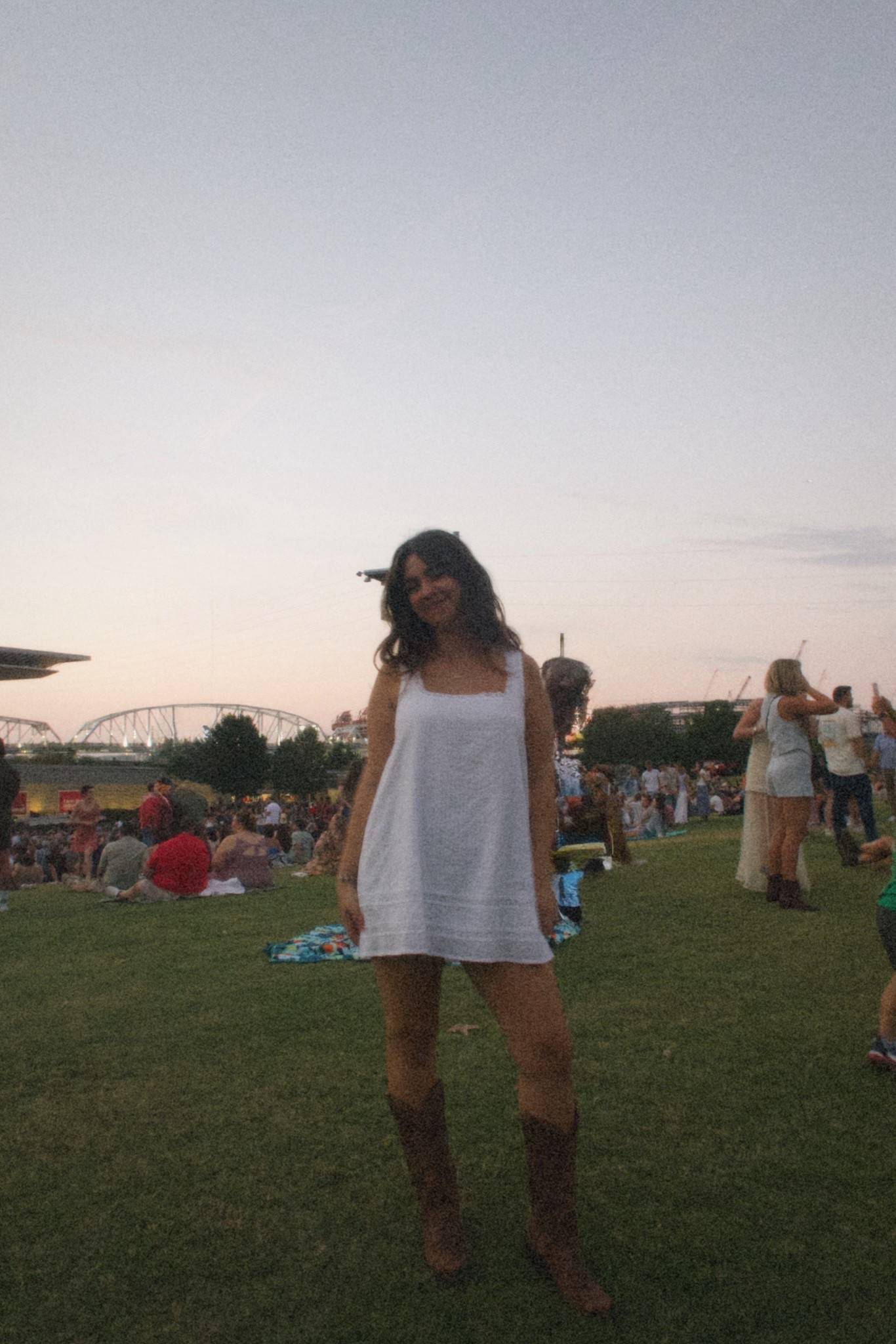 my fav white dress, so cutie w boots 