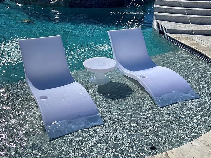 Luxury Lounger in Water Pool Chaise Lounge for Ledge 2 Chairs with Hourglass Table | Amazon (US)