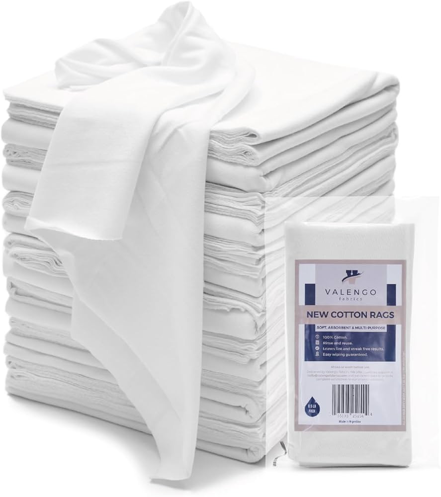 VALENGO 100% Cotton Lint Free Dust Cleaning Cloths, Soft T Shirt Rags Cast Iron Wood Staining Clo... | Amazon (US)