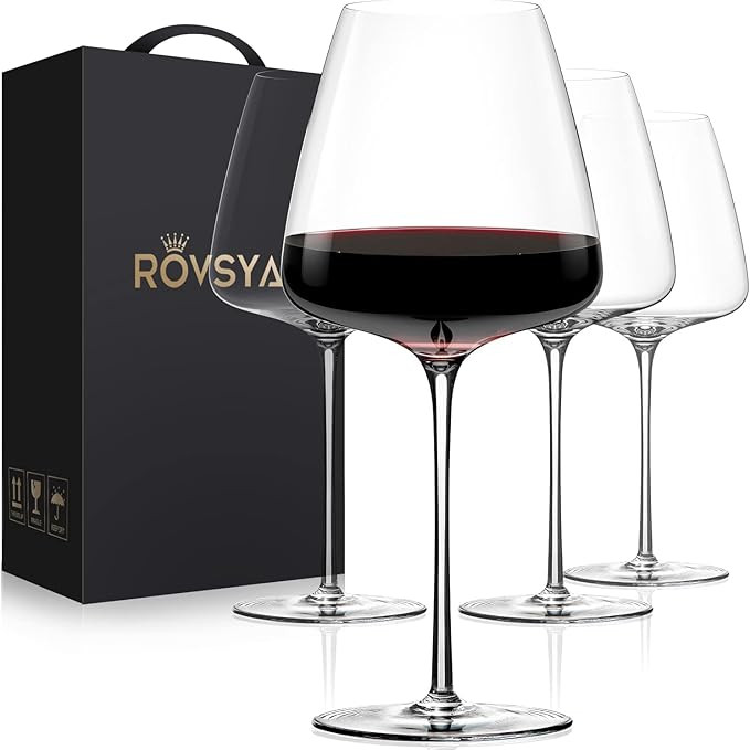 OJA Red Wine Glasses Set of 4, Large Burgundy Glasses-23 OZ, Hand Blown Crystal Glasses- Light, C... | Amazon (US)