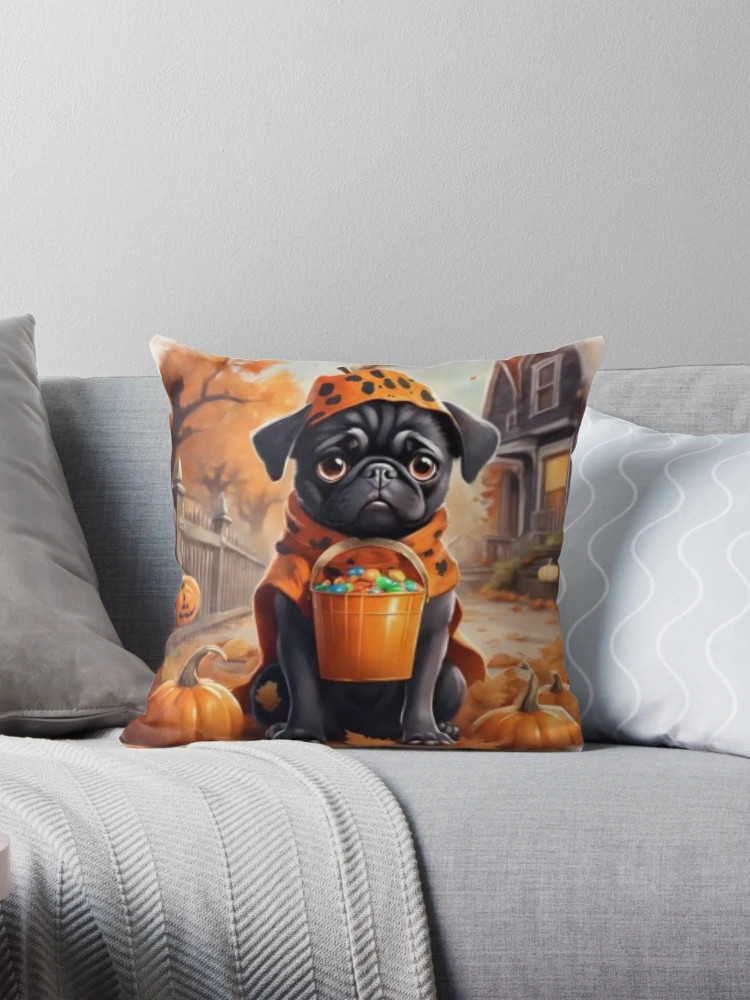 Halloween Pug Pillow | Redbubble (US)
