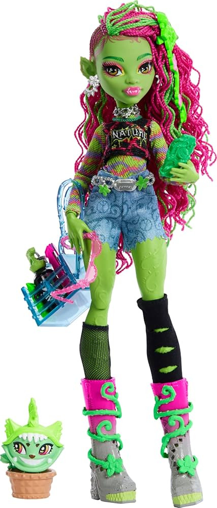 Monster High Venus McFlytrap Doll, Plant Monster with Pet Cat Chewlian & Accessories Like Backpac... | Amazon (CA)
