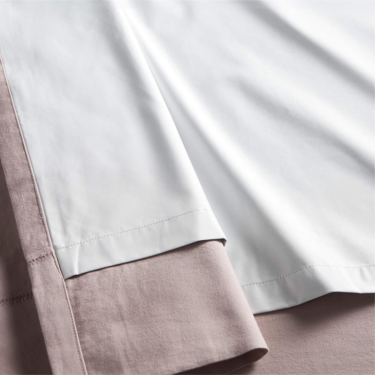 Rosy Lilac Embroidered Stitch Organic Cotton Blackout Curtain Panel 44"x96" + Reviews | Crate & K... | Crate & Barrel