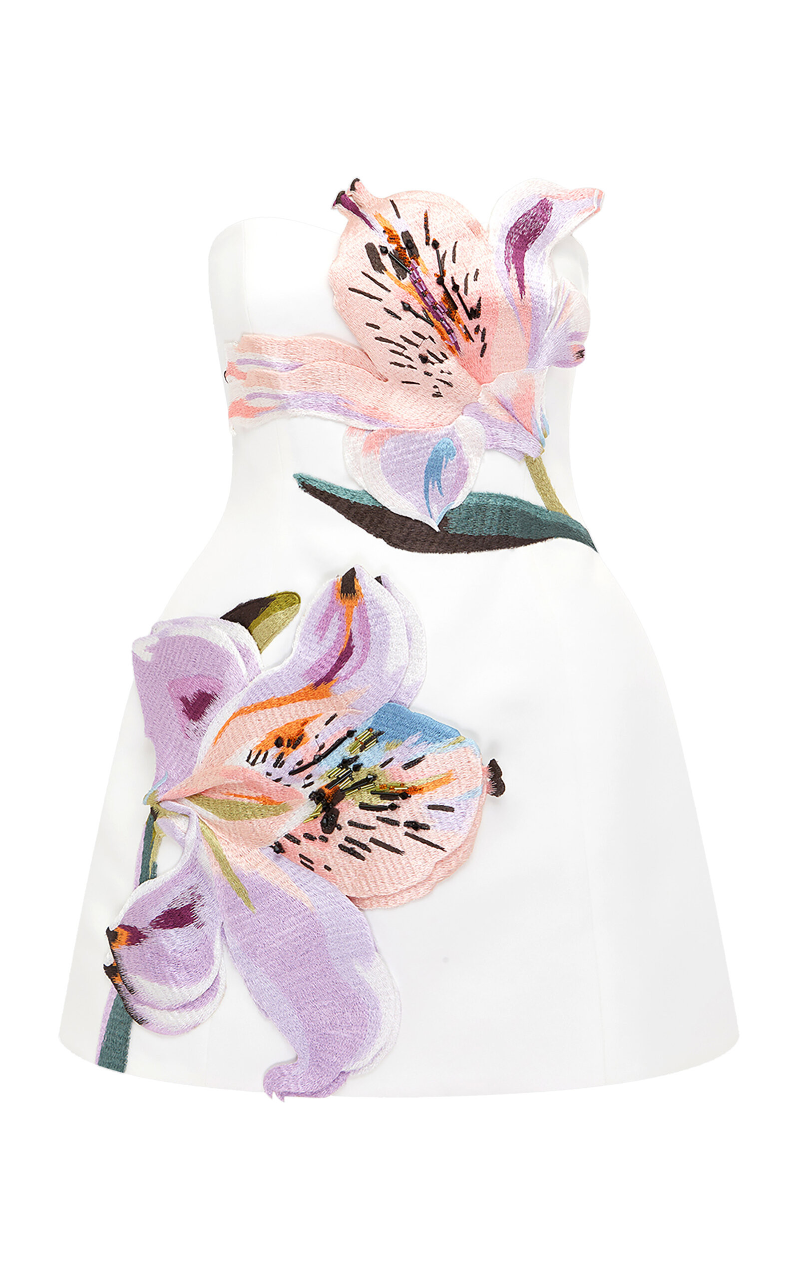 Rosario Floral-Appliquéd Crepe Mini Dress | Moda Operandi (Global)