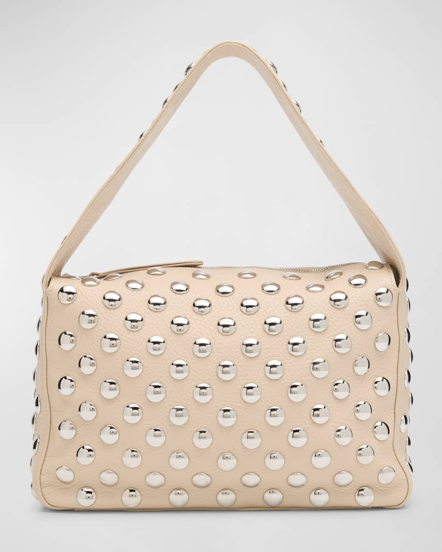 Khaite Elena Studded Leather Shoulder Bag | Neiman Marcus