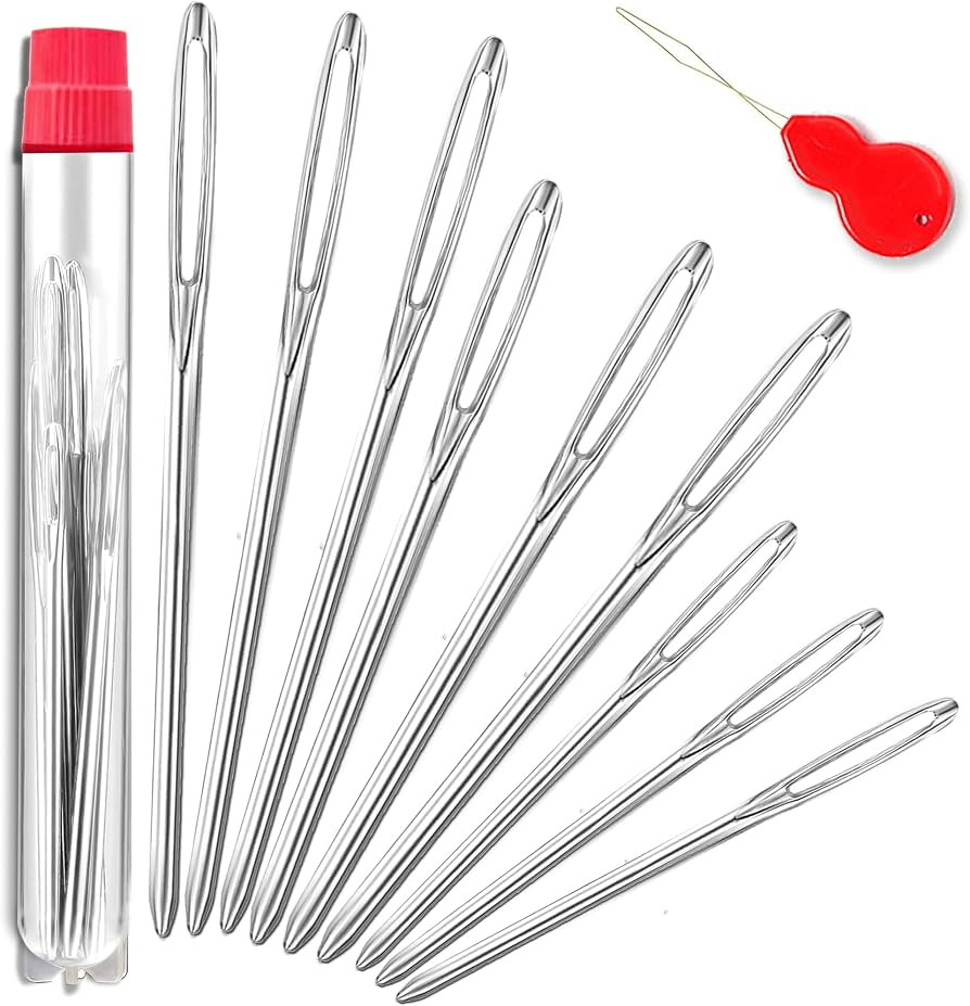 ORRDICE Large-Eye Blunt Needles, Stainless Steel Yarn Knitting Needles, Sewing Needles, Crafting ... | Amazon (US)