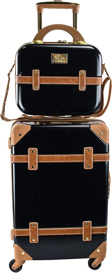 Chariot Gatsby 2-piece set Hardside Expandable Carry On Luggage With Matching Beauty Case (Black) | Amazon (US)