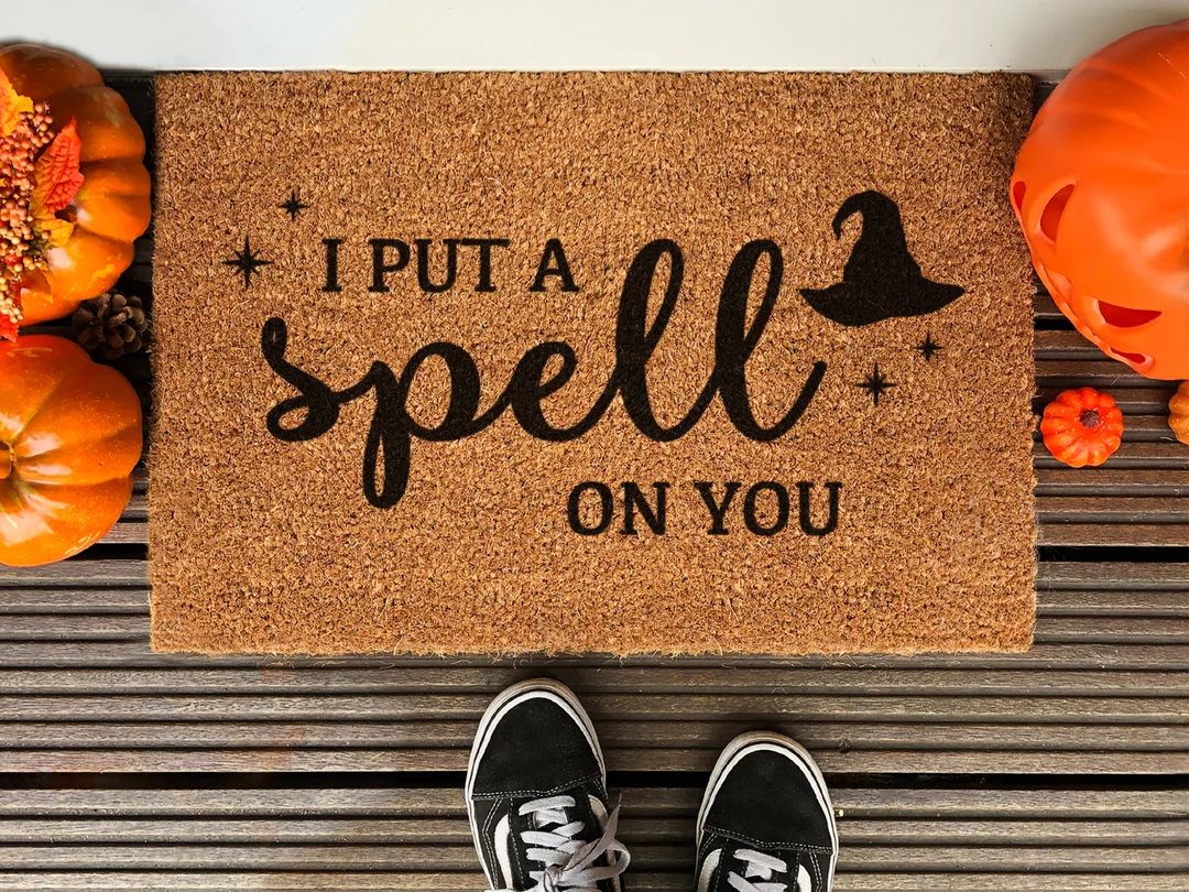 Halloween Put a Spell on You Doormat Coir Door Mat Welcome - Etsy | Etsy (US)