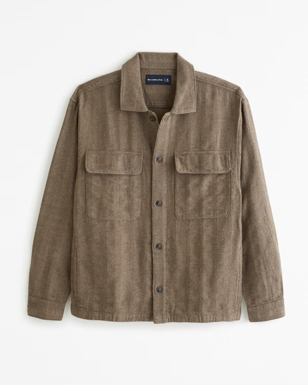 Men's Linen-Blend Shirt Jacket | Men's New Arrivals | Abercrombie.com | Abercrombie & Fitch (US)