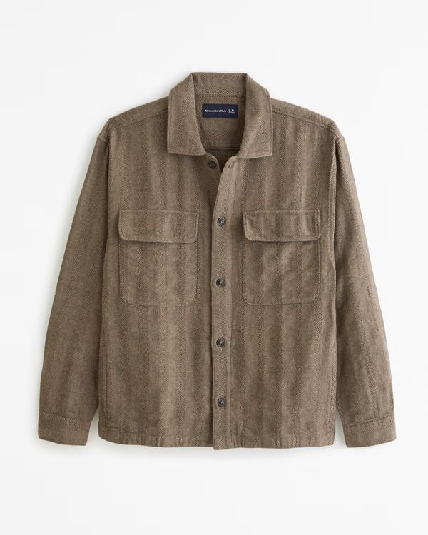 Men's Linen-Blend Shirt Jacket | Men's New Arrivals | Abercrombie.com | Abercrombie & Fitch (US)