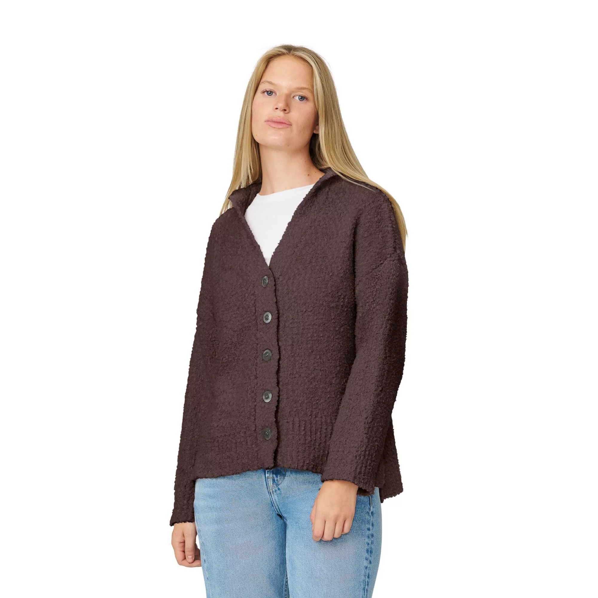 Women's Grey & Gray Cozy Luxe Hooded Cardigan | Kohl's