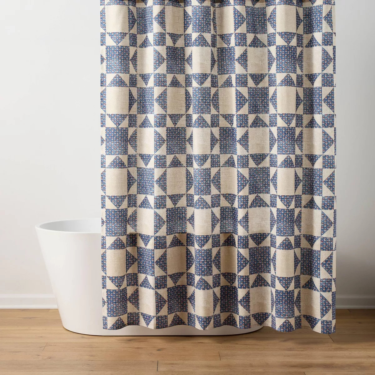Americana Quilted Shower Curtain Blue - Threshold™ | Target