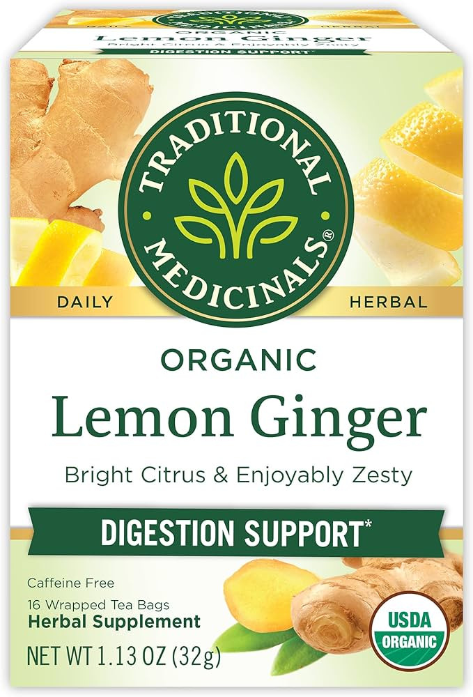 Traditional Medicinals Organic Lemon Ginger Tea, 1.13 Oz, 16 Count | Amazon (US)