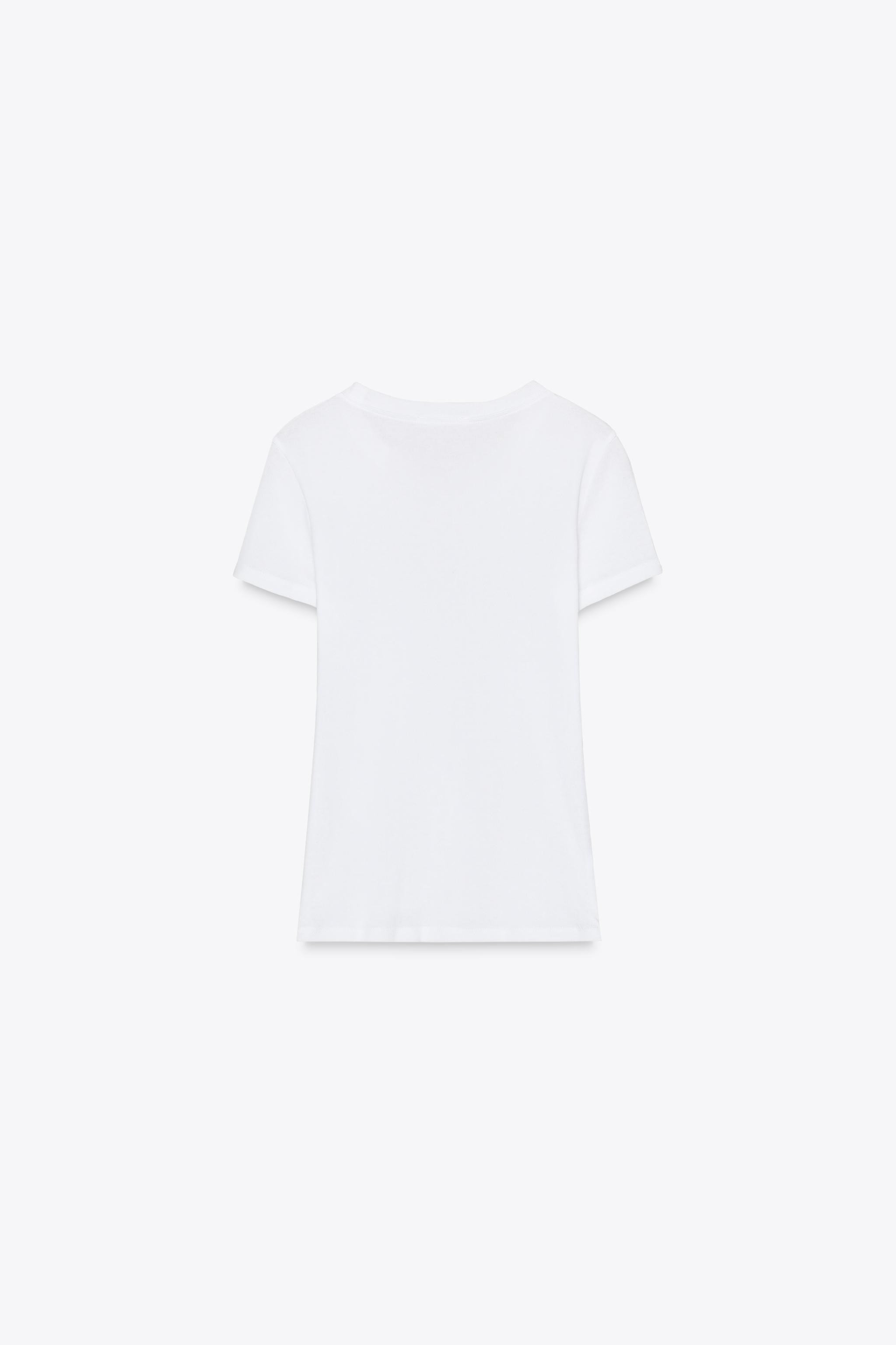SHORT SLEEVE COTTON T-SHIRT | Zara US