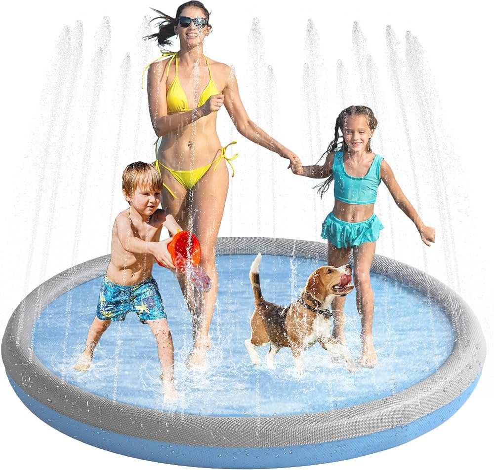 Niubya Splash Pad for Dogs and Kids, Thicken Sprinkler Pad Pool Summer Water Toys for Toddlers, P... | Amazon (US)