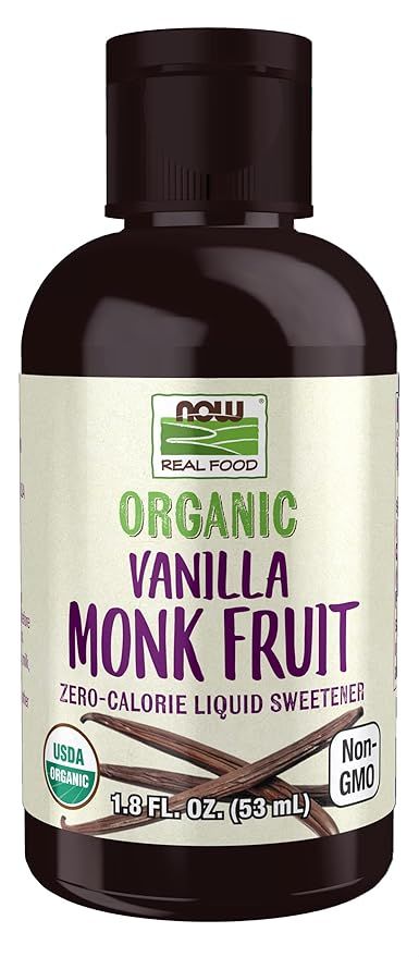 NOW Foods, Organic Liquid Monk Fruit, Vanilla, Zero-Calorie Sweetener, 1.8-Ounce | Amazon (US)