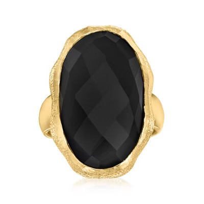 Ross-Simons Black Onyx Ring in 18kt Gold Over Sterling Size 9 Elongated | Target