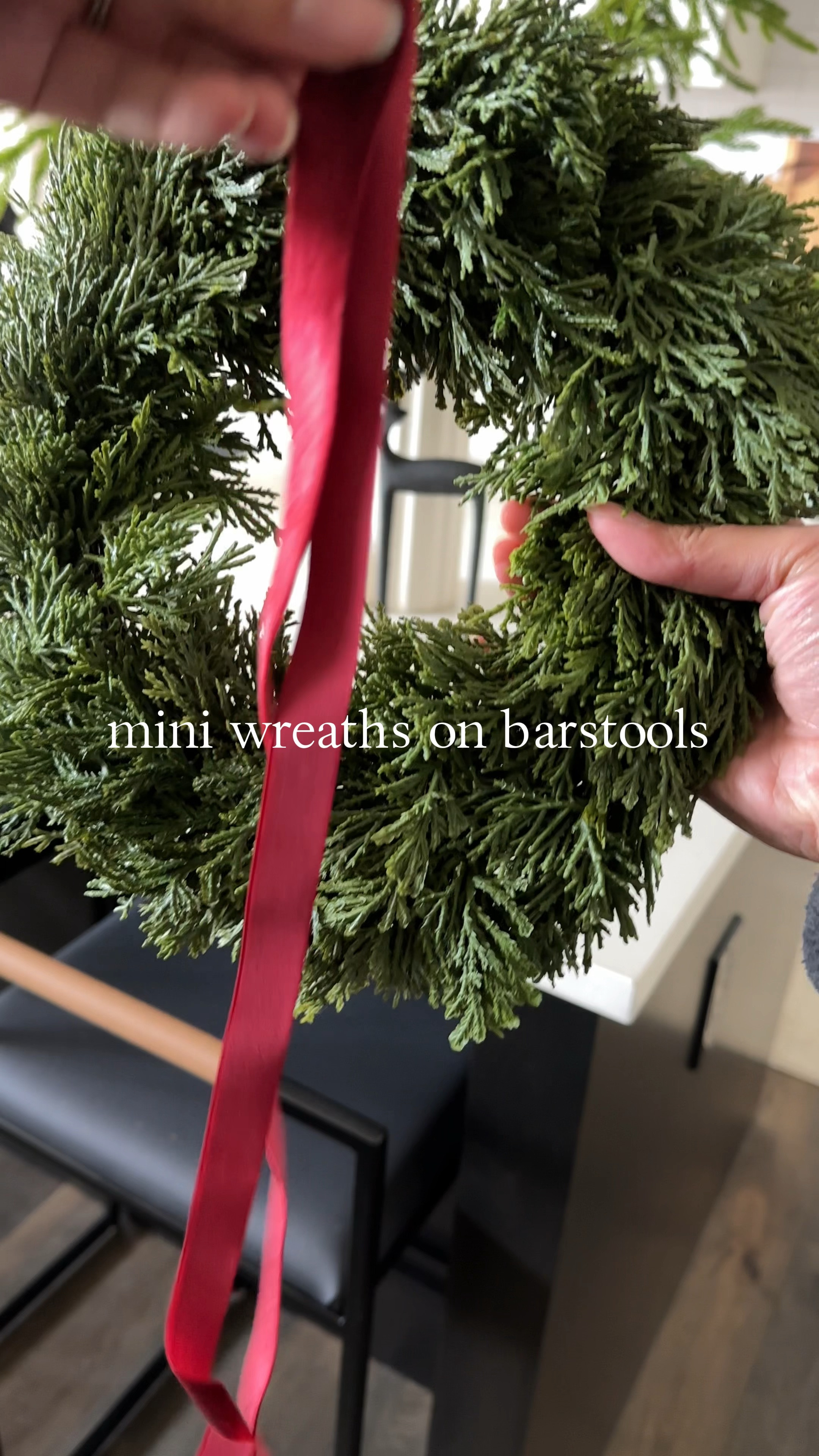Putting wreaths on the back of barstools is an easy way to add Christmas to the kitchen without taking up space and getting in the way!

Home decor, Christmas decor, Christmas wreath, Christmas stem, Christmas ribbon 

#LTKSeasonal #LTKhome #LTKHoliday