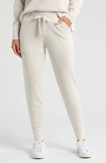 Zella Wool & Cashmere Knit Joggers in Ivory Egret Light at Nordstrom Rack, Size X-Large | Nordstrom Rack