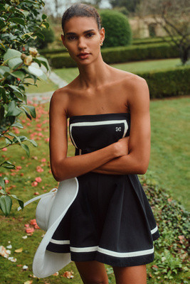 Maeve Strapless Cotton Romper | Anthropologie (US)