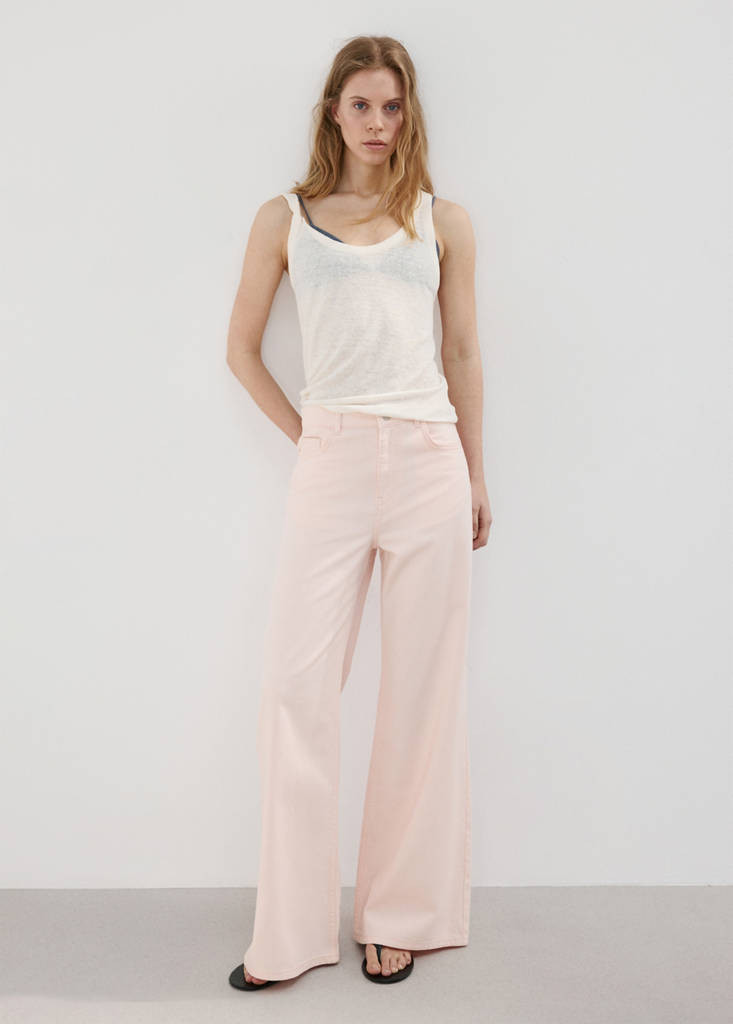 Wide leg mid-rise jeans pastel pink - Woman - 0 - MANGO | Mango (US/MX/AU)