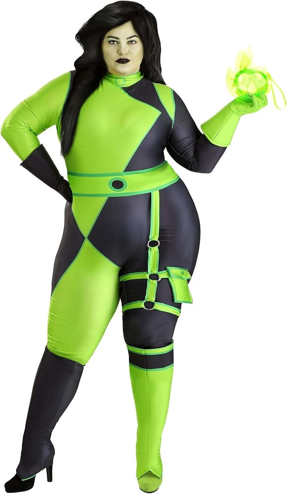 Disney Plus Size Kim Possible Shego Halloween Costume | Women's Kim Possible Villain Cosplay Jump... | Amazon (US)