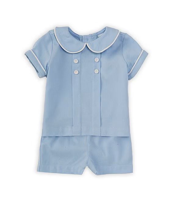 Edgehill Collectionx The Broke Brooke Baby Boy 3-24 Months Cameron Peter Pan Collar Pique Set | Dillard's