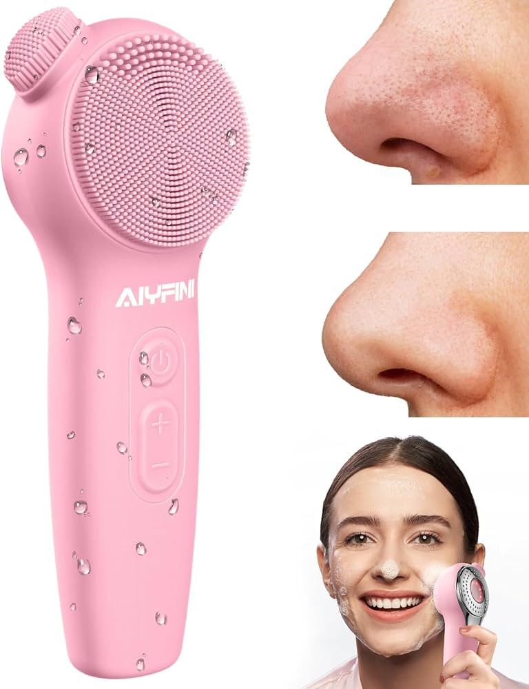 Facial Cleansing Brush Face Scrubber, Alyfini Silicone Electric Deep Cleaning Exfoliating Brush w... | Amazon (US)