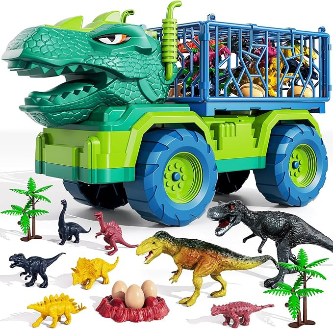 TEMI Dinosaur Truck Toys for Kids 3-5 Years, Tyrannosaurus Transport Car Carrier Truck with 8 Din... | Amazon (US)
