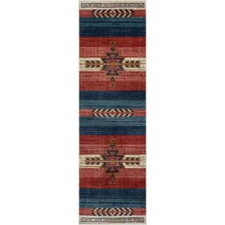 Tulsa Dustin Southwestern Tribal Medallion Crimson 2 ft. 7 in. x 9 ft. 10 in. Runner Rug | The Home Depot